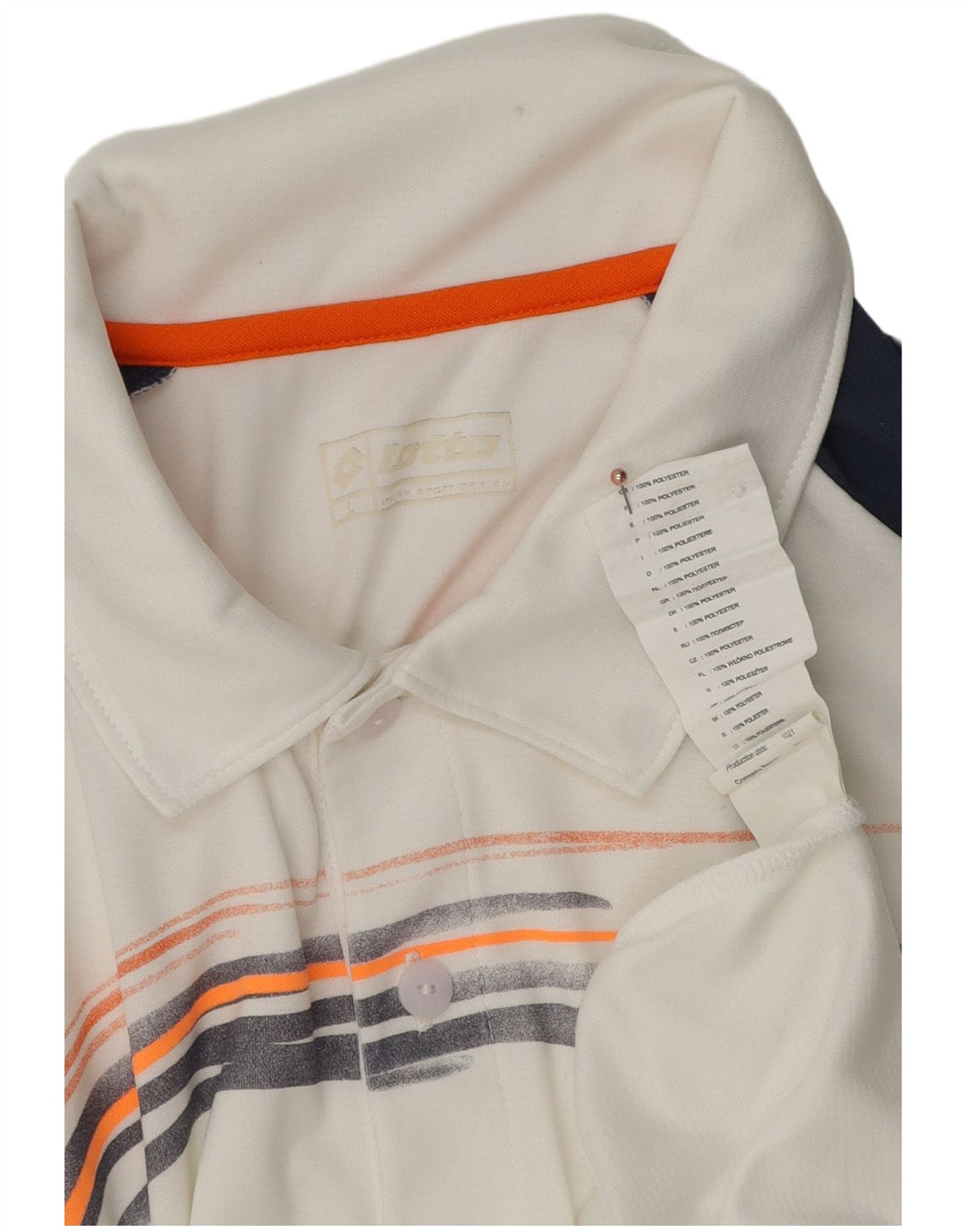 Lotto Herre Grafisk Polo Shirt Stor Hvid Colourblock Polyester