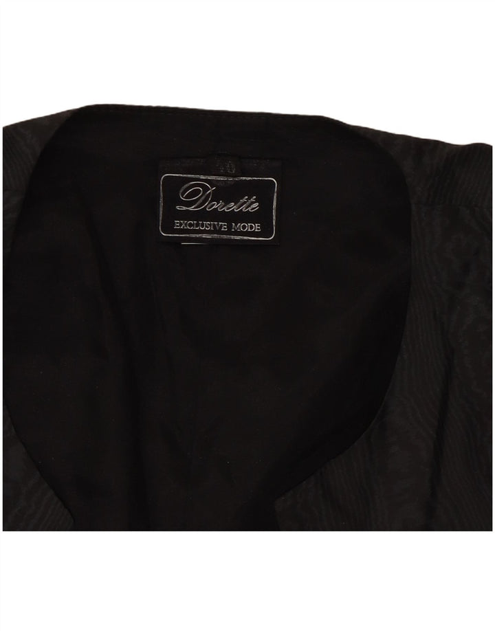 DORETTE Womens Open Bolero Jacket EU 40 Medium Black Animal Print