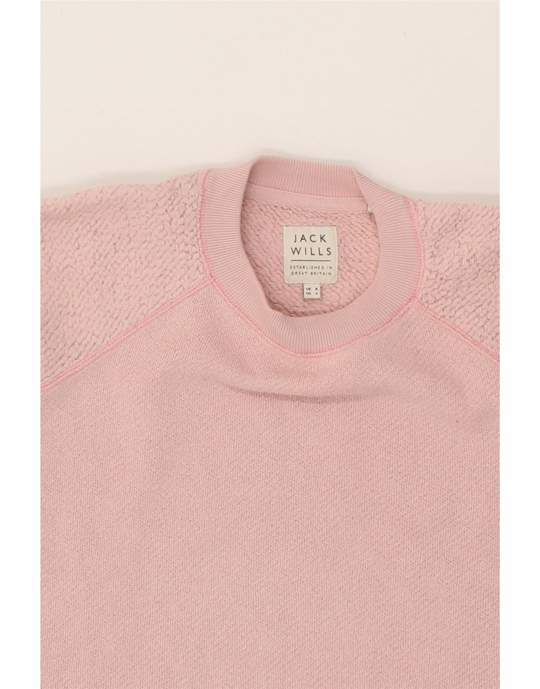 JACK WILLS Womens Sweatshirt Jumper UK 8 Small Pink Cotton Vintage Jack Wills and Second-Hand Jack Wills from Messina Hembry 