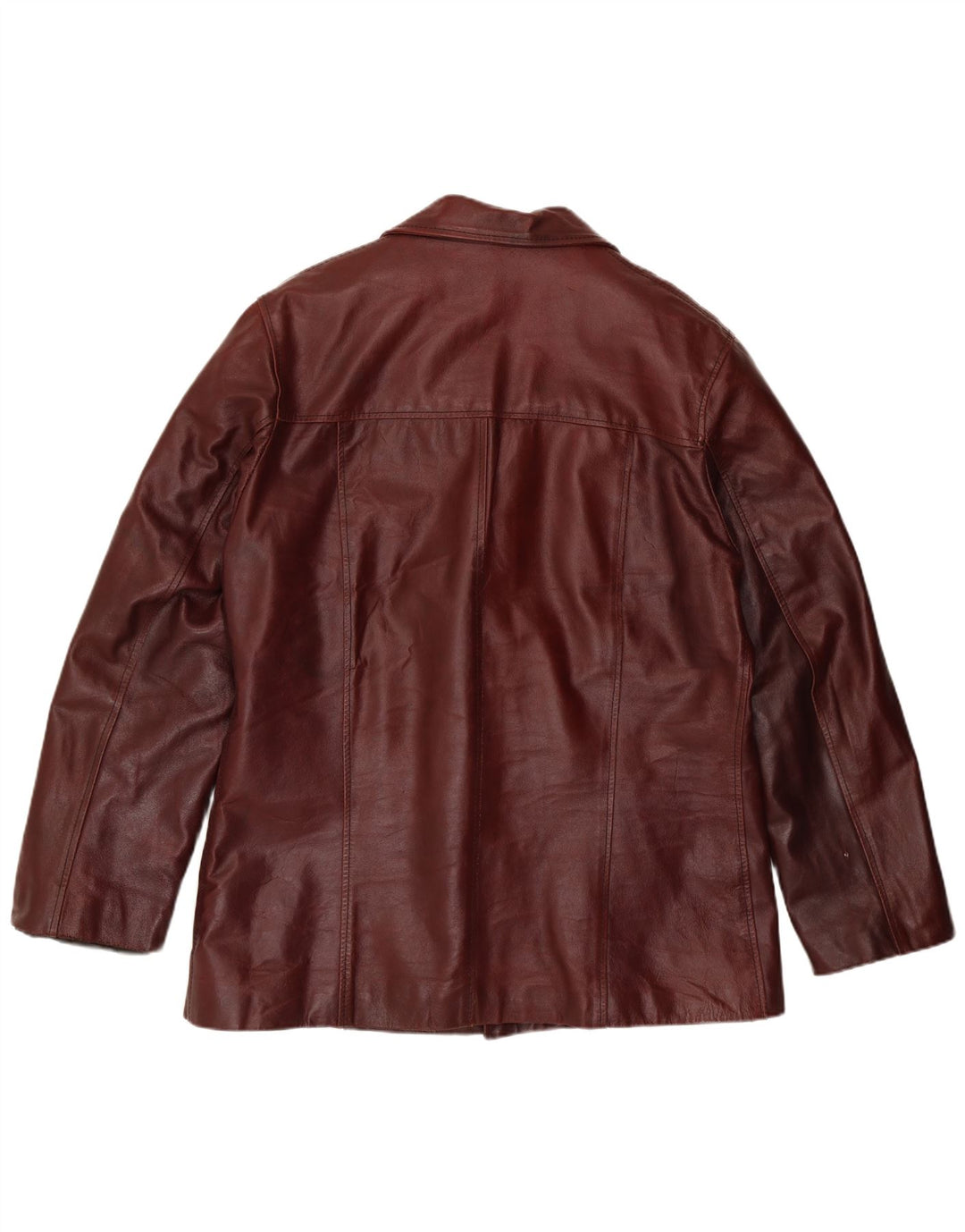 Vintage herre 3-knaps læder blazerjakke UK 44 2XL Burgundy