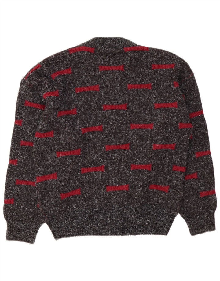 Ciao herre rund hals sweater mellemgrå geometrisk