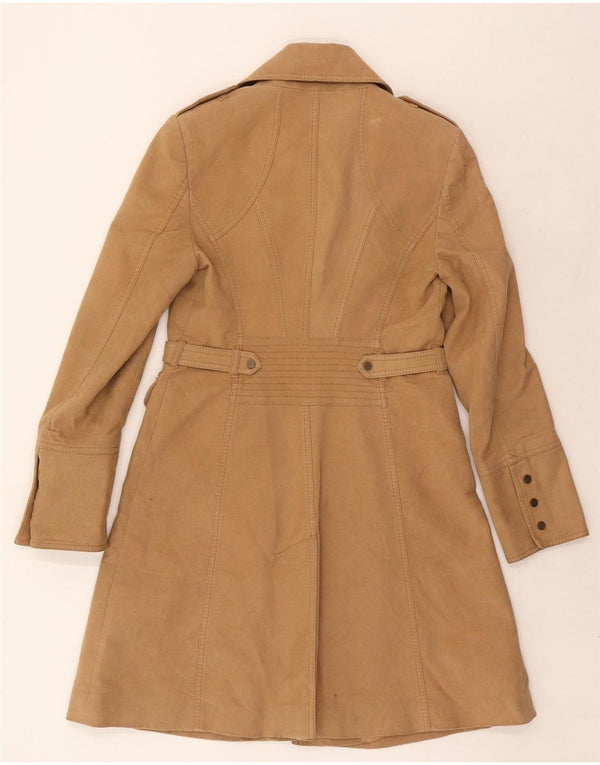 Karen Millen Dame Militær Overfrakke UK 12 Medium Brun Bomuld