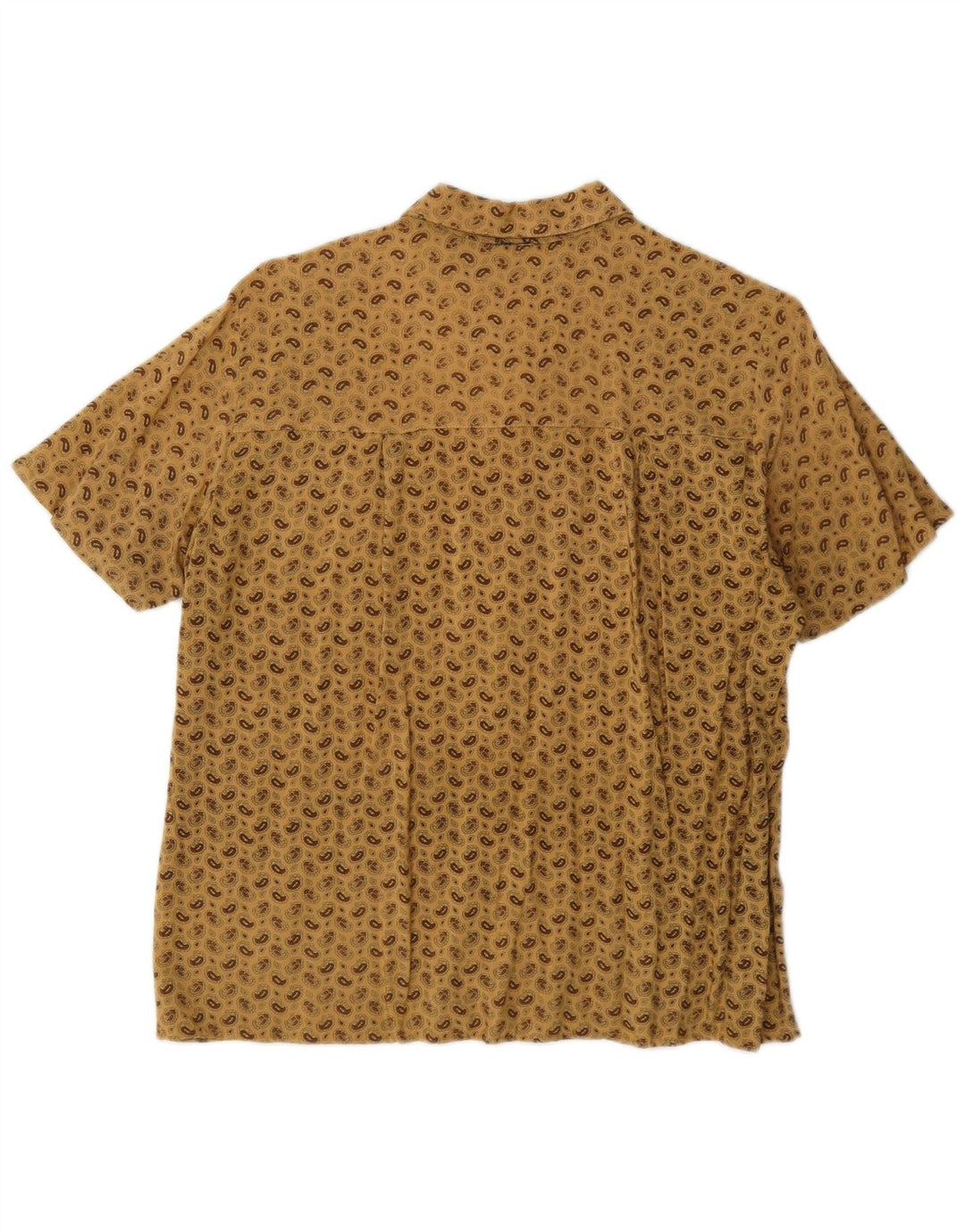 Vintage kortærmet herreskjorte Medium Beige Paisley