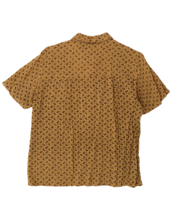 Vintage kortærmet herreskjorte Medium Beige Paisley