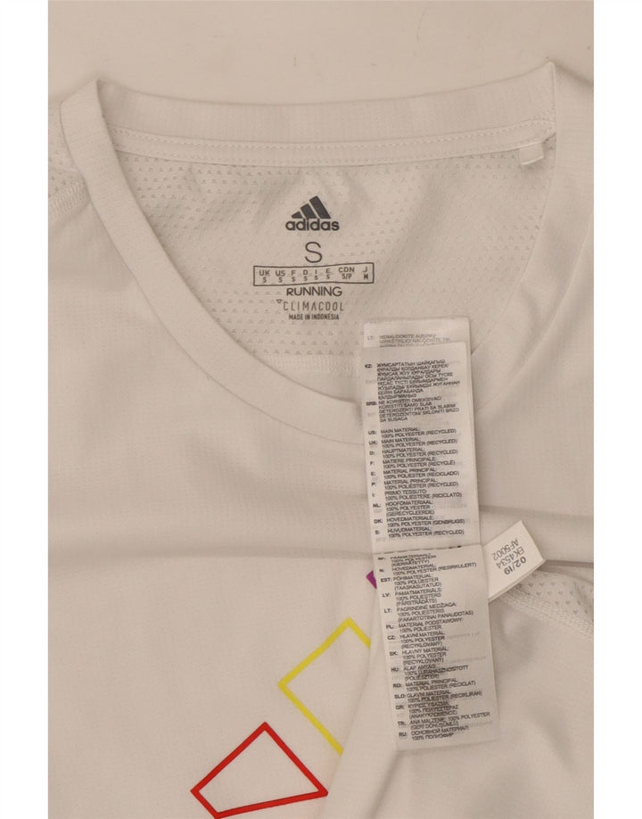 Adidas Running Graphic T-Shirt Top Medium White Polyester