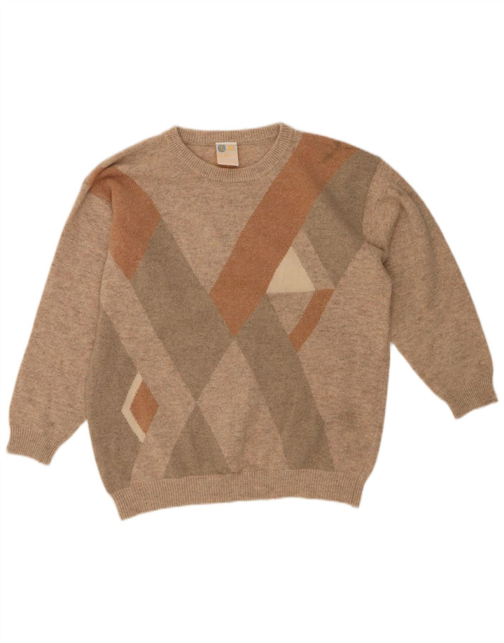 YOUR SIXTH SENSE Womens Crew Neck Jumper Sweater UK 14 Medium Beige