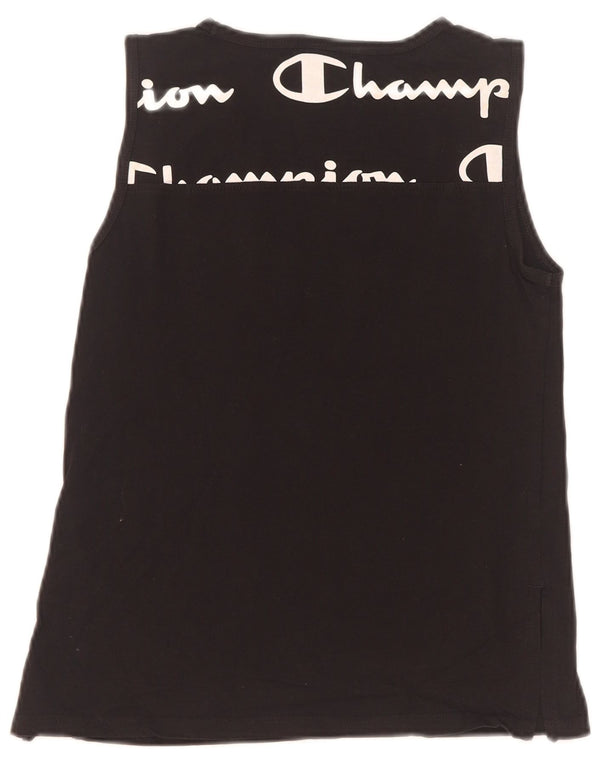 Champion Piger Grafisk Vest Top 11-12 År Stor Sort Bomuld