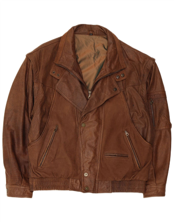 Trapper Herre Læderjakke UK 42 XL Brun