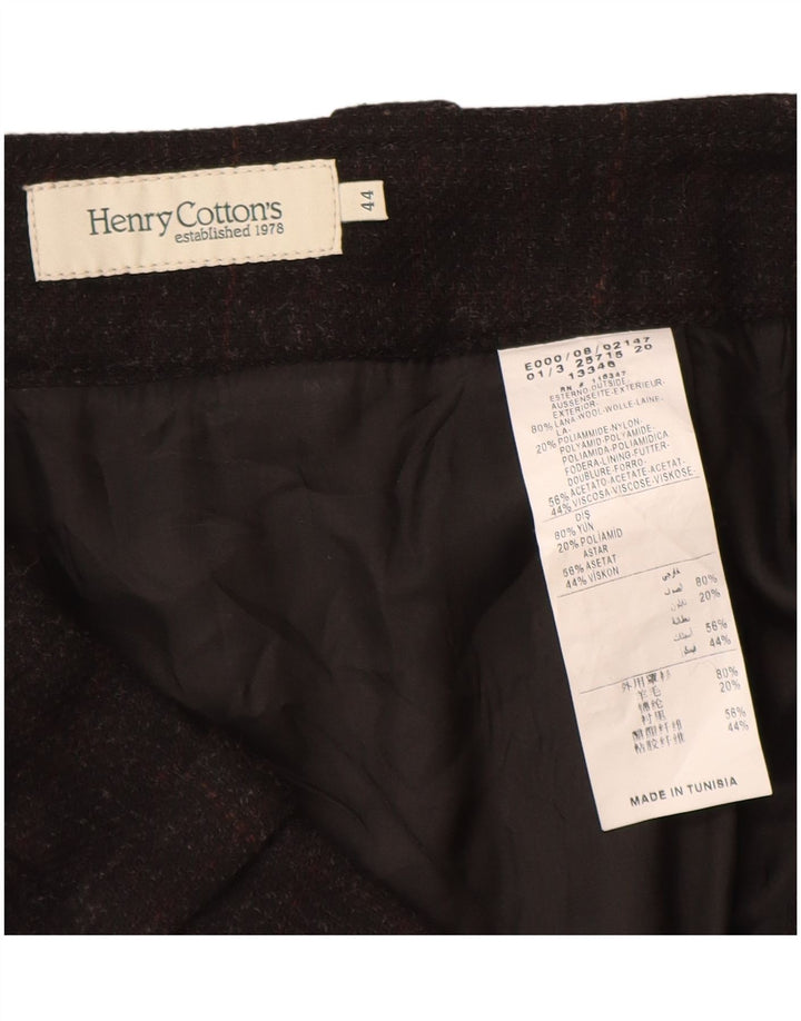 Henry Cottons plisseret nederdel til kvinder IT 44 Medium W30 Sort Flecked Uld