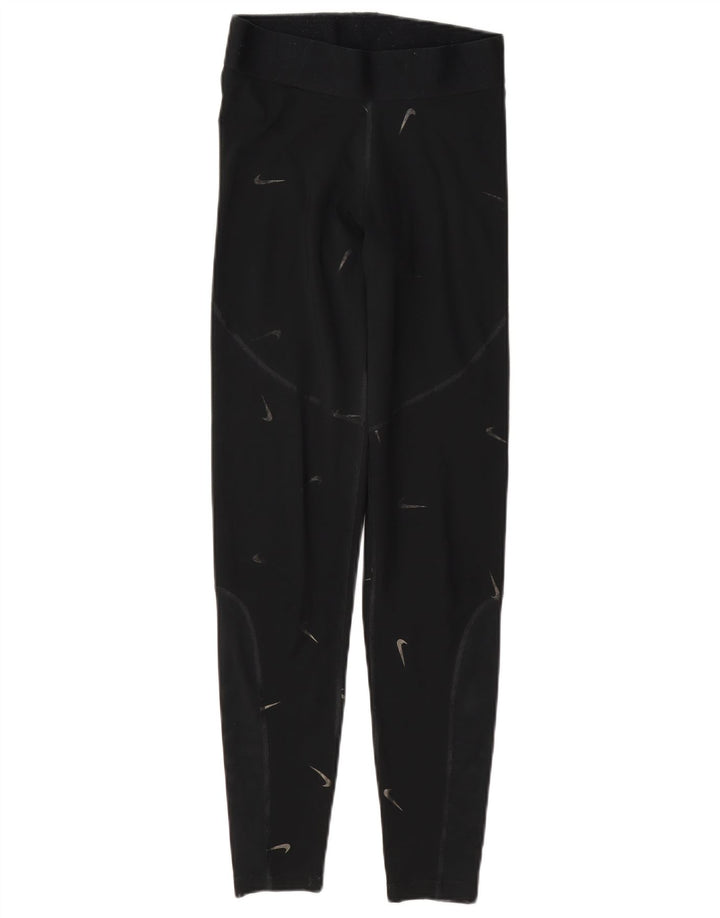 Nike Grafiske Leggings til kvinder UK 10 Lille sort polyester