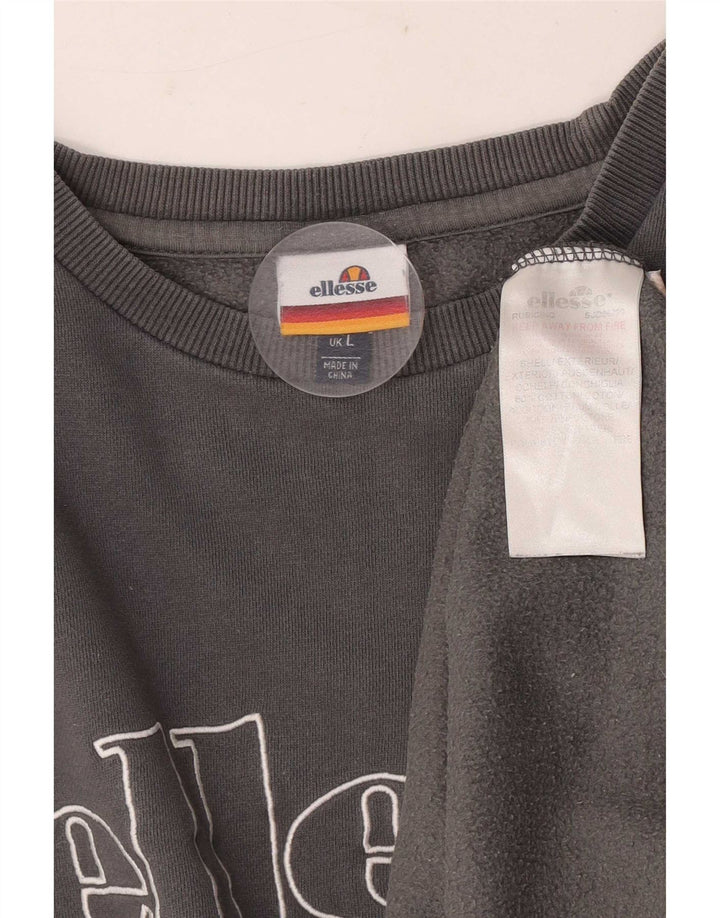 Ellesse Herre Grafisk Sweatshirt Jumper Stor Grå Bomuld