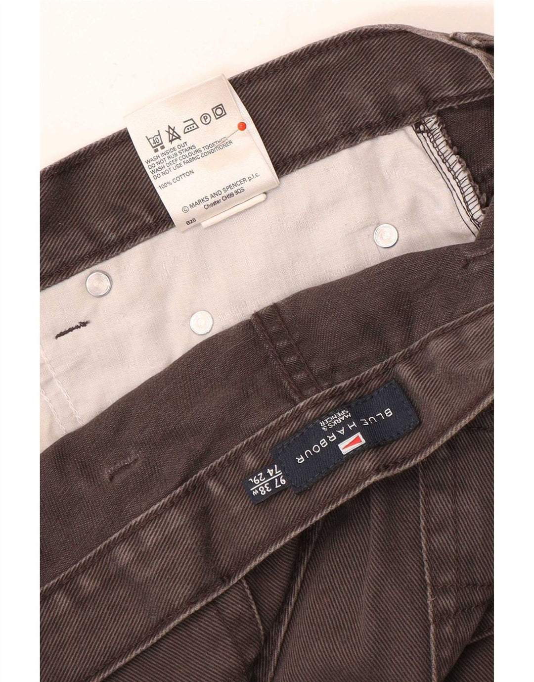 Marks & Spencer Herre Blue Harbor Straight Jeans W38 L29 Grå Bomuld
