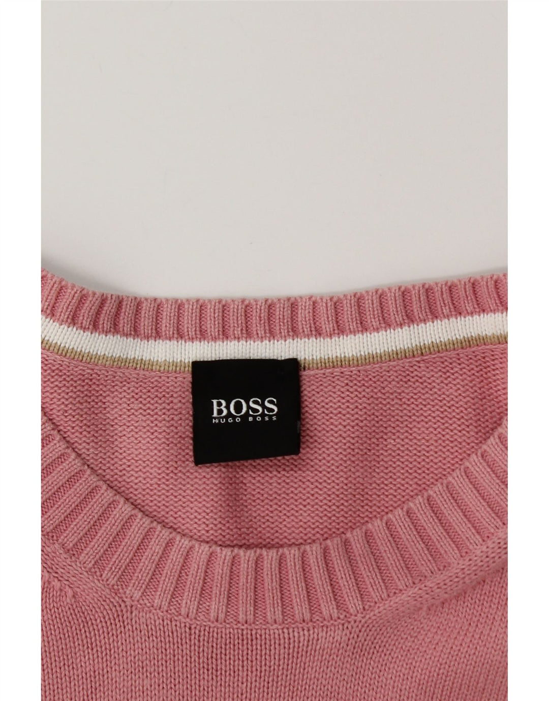 HUGO BOSS Herre sweater med rund hals, stor pink bomuld