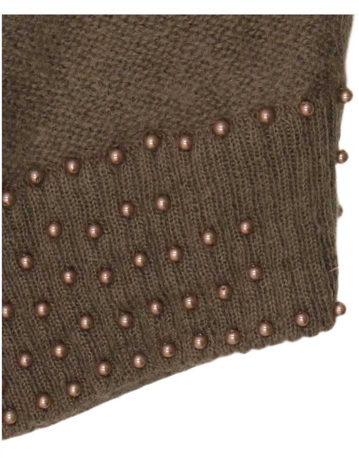 FLORENTIA Dame oversized cardigan sweater UK 14 Medium Brown Spotted