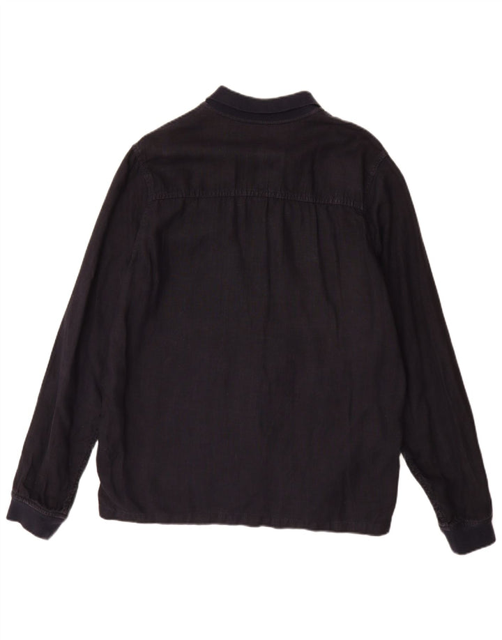 Zara Herre Utility Jacket UK 40 Large Navy Blue Flax