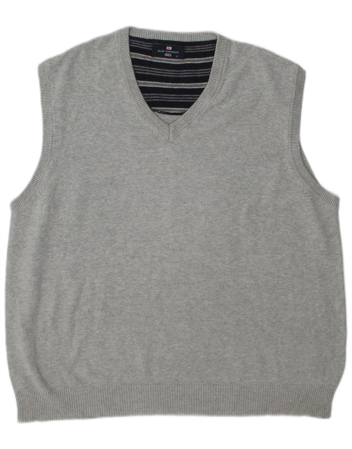 Marks & Spencer Herre Blue Harbor Vest Tank Top Stor Grå Bomuld