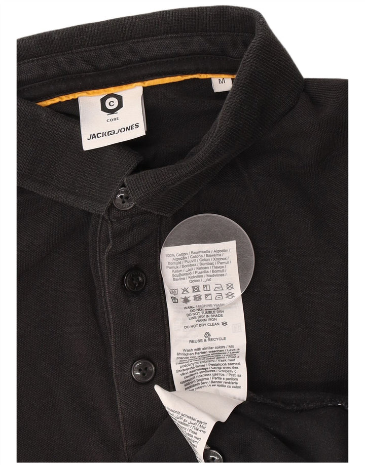 Jack & Jones Herre grafisk poloshirt Medium Sort Colourblock Bomuld