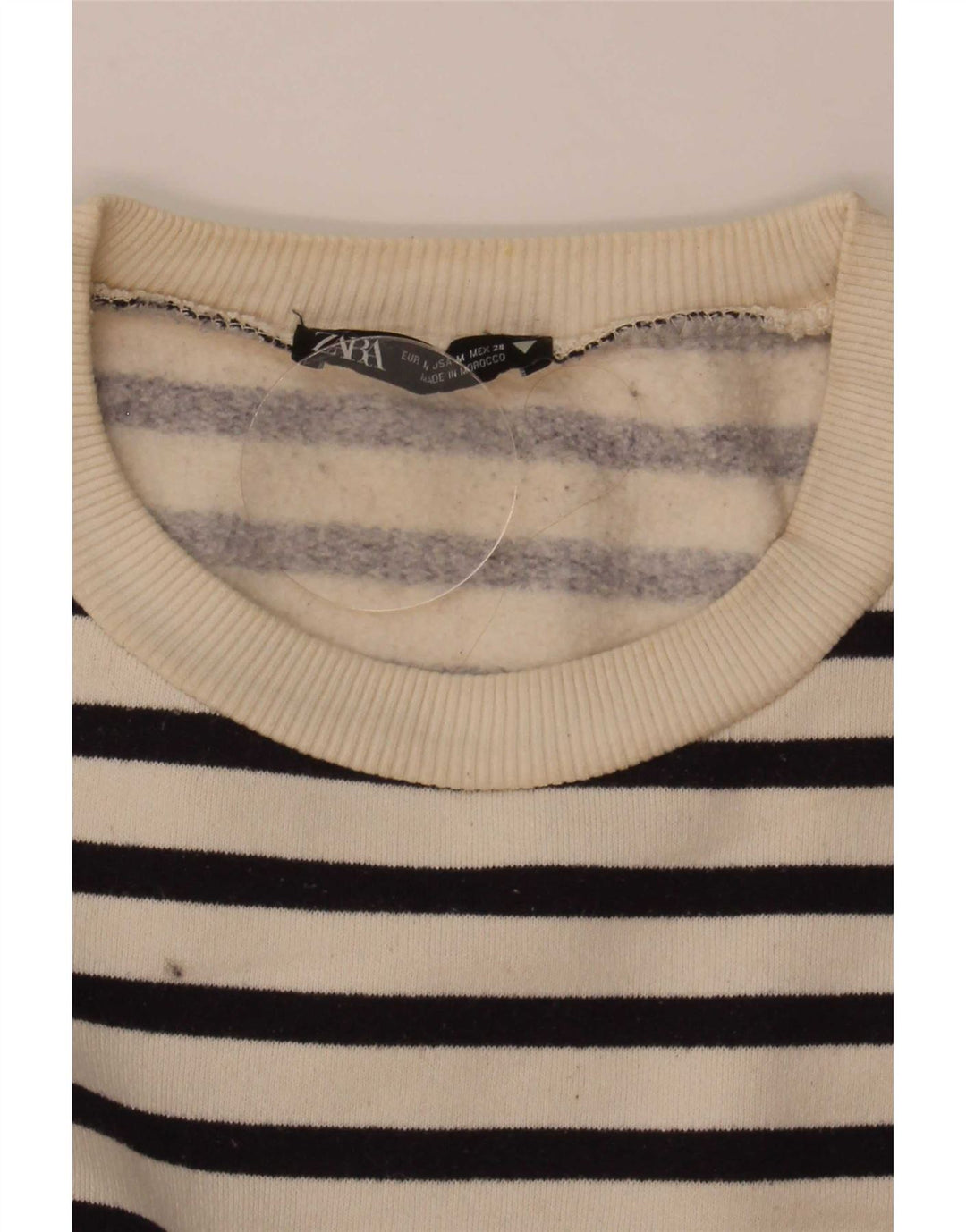 Zara Dame Oversized Sweatshirt Jumper UK 14 Medium Off White Stribet