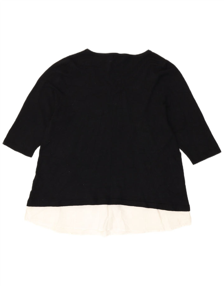 Marks & Spencer Womens Autograph Bluse Top UK 14 Medium Black Colourblock