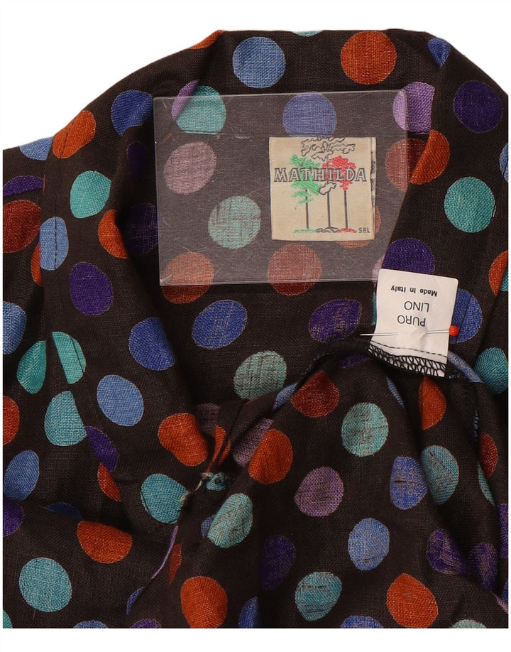 Vintage Dame Oversized Pullover Shirt IT 48 XL Flerfarvet Polka Dot
