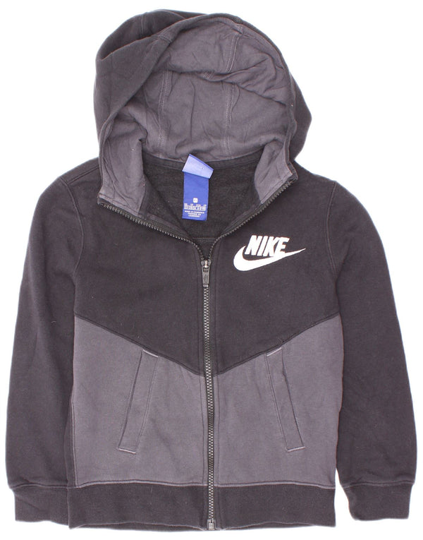 Nike hættetrøje med lynlås til drenge 6-7 år XS Sort Colourblock Bomuld