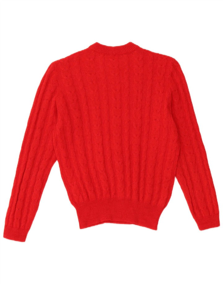 VINTAGE Dame sweater med rund hals DK 10 Lille rød