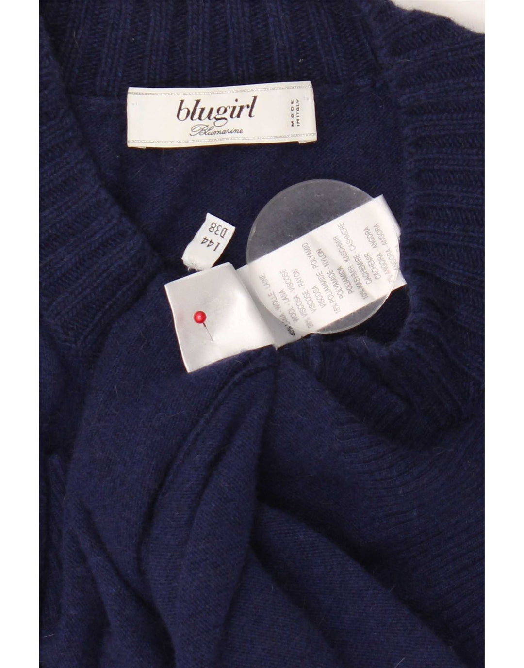 Vintage Dame Longline Cardigan Sweater IT 44 Medium Navy Blue Uld