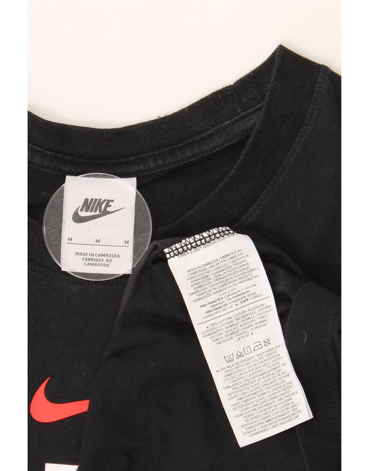 NIKE Grafisk T-shirt top mellem sort farveblok bomuld