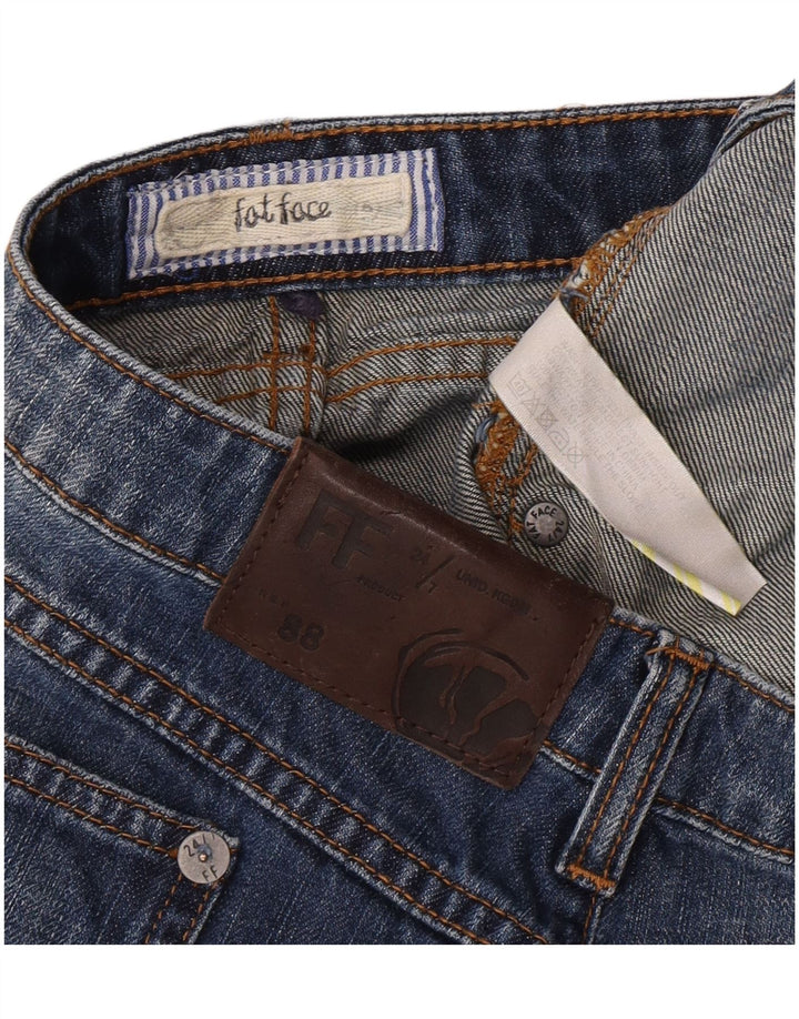 Fat Face Dame Denim Mini Cargo Nederdel W36 XL Blå Bomuld