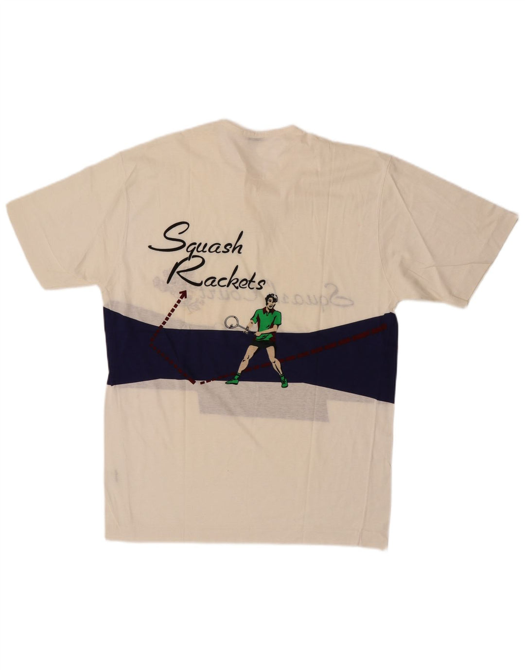 Cacharel Herre Grafisk T-Shirt Top Stor Hvid Colourblock Bomuld
