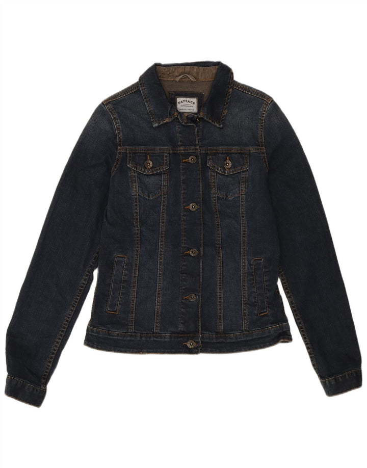 Fat Face Dame Denim Jacket UK 10 Small Navy Blue Cotton
