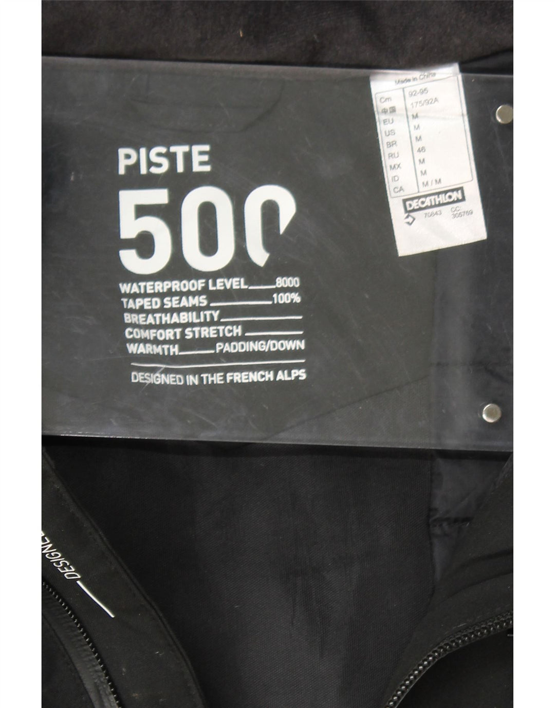 DECATHLON Mens Hooded Padded Jacket UK 38 Medium Black Colourblock Vintage Decathlon and Second-Hand Decathlon from Messina Hembry 