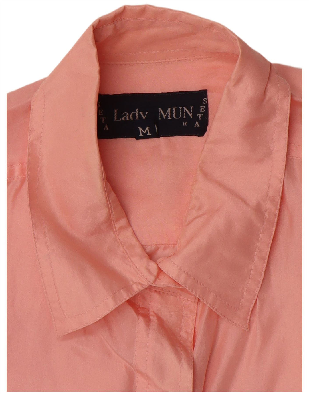 Vintage oversize skjorte til kvinder UK 14 Medium Pink Silk