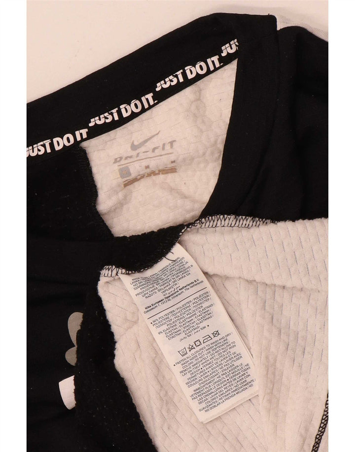 Nike Dame Dri Fit Grafisk Top Langærmet UK 14 Medium Sort Polyester