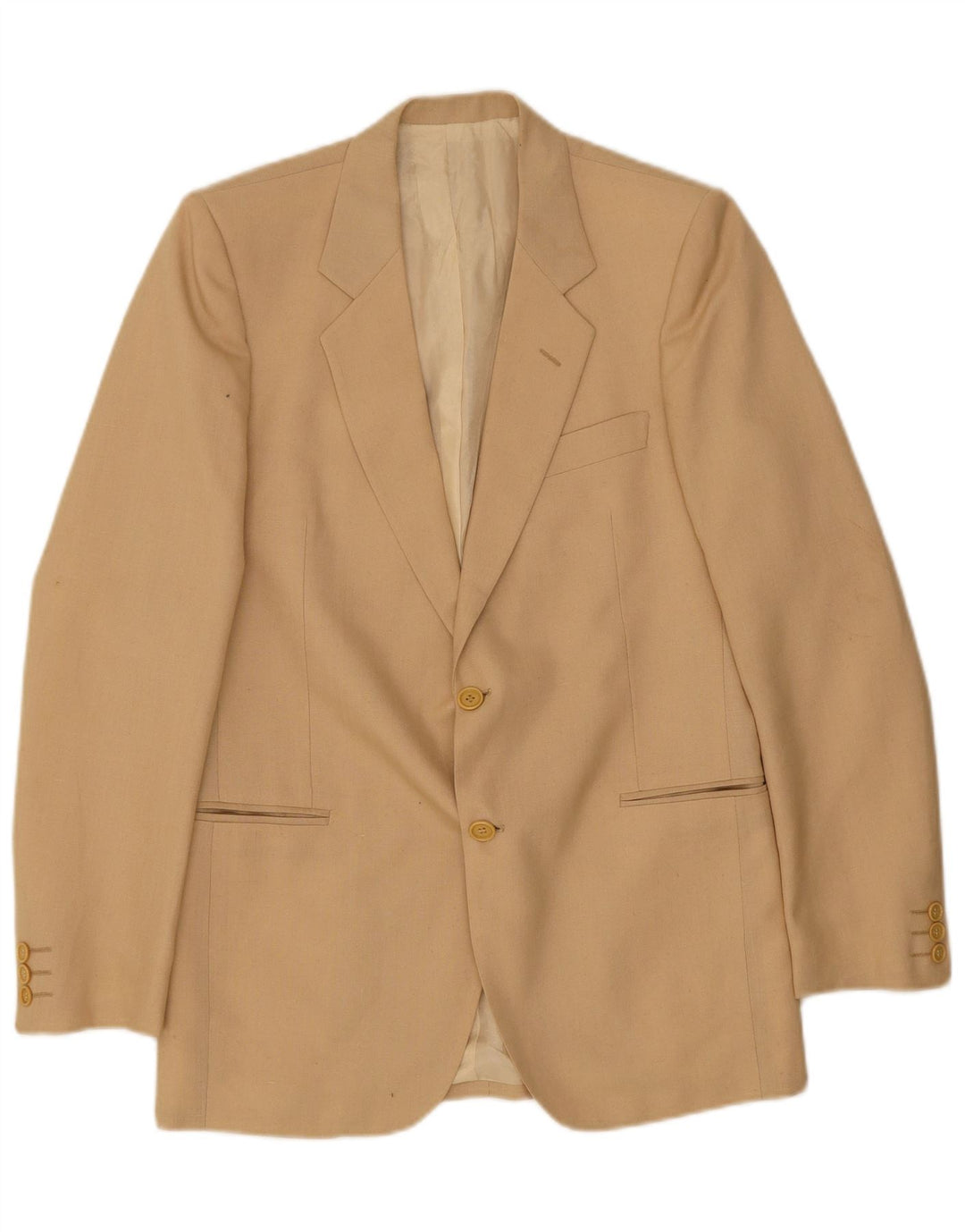 Vintage herre 2-knaps blazerjakke IT 48 Medium Beige Polyester