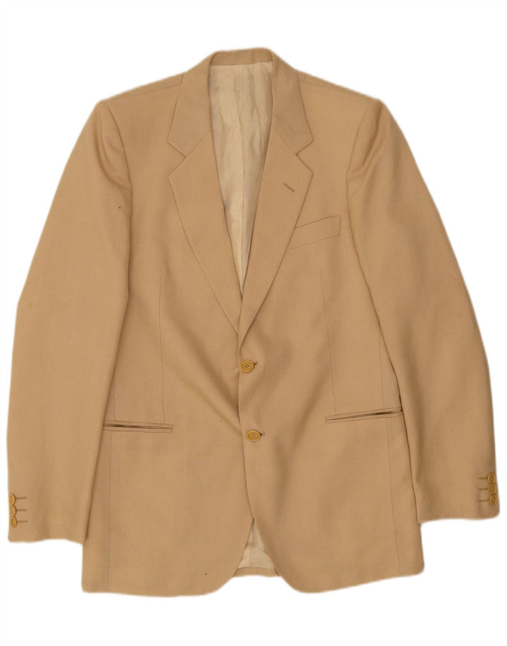 Vintage herre 2-knaps blazerjakke IT 48 Medium Beige Polyester