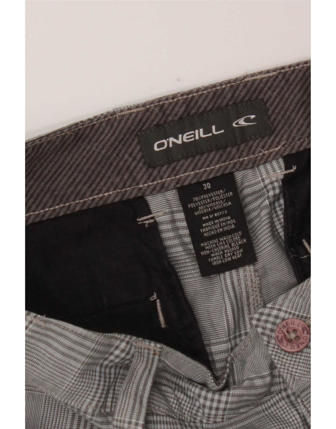 O'Neill chinoshorts til kvinder W30 mellemgrå ternet polyester