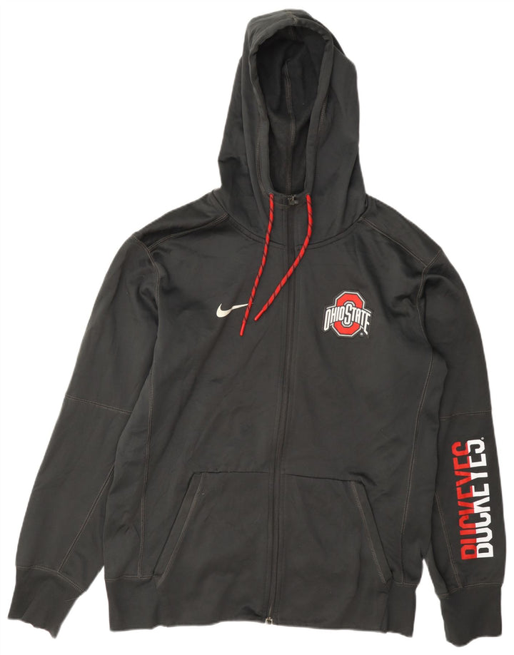 Nike Herre Ohio State grafisk hættetrøje med lynlås, mellemgrå polyester
