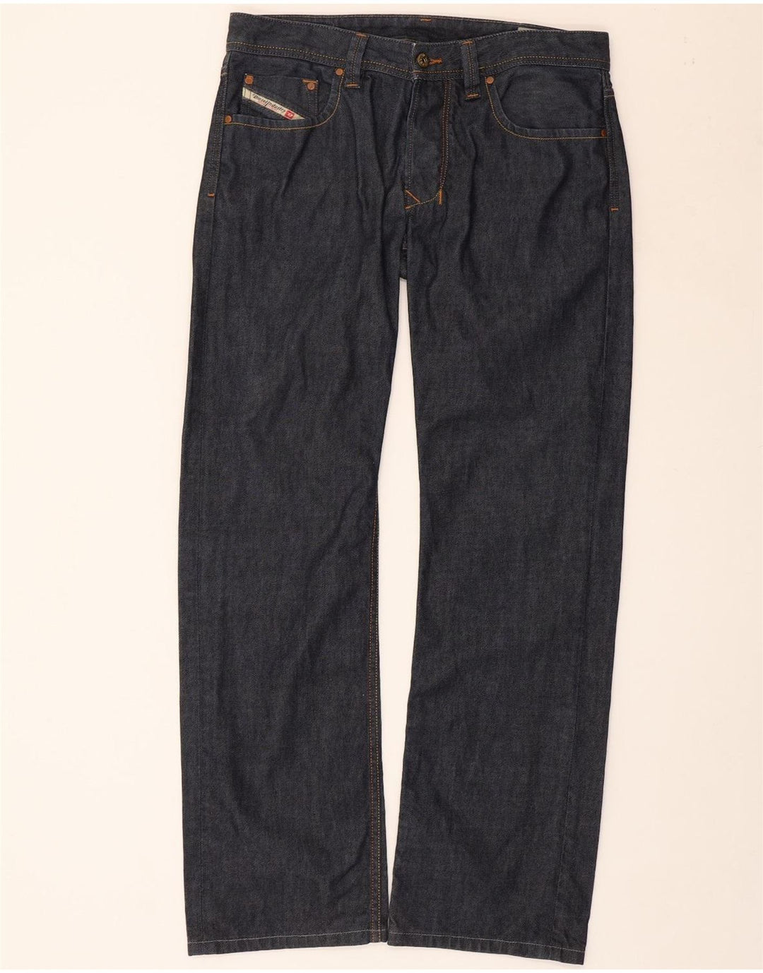 DIESEL Herre Larkee Regular Fit Straight Jeans W32 L32 Marineblå Bomuld