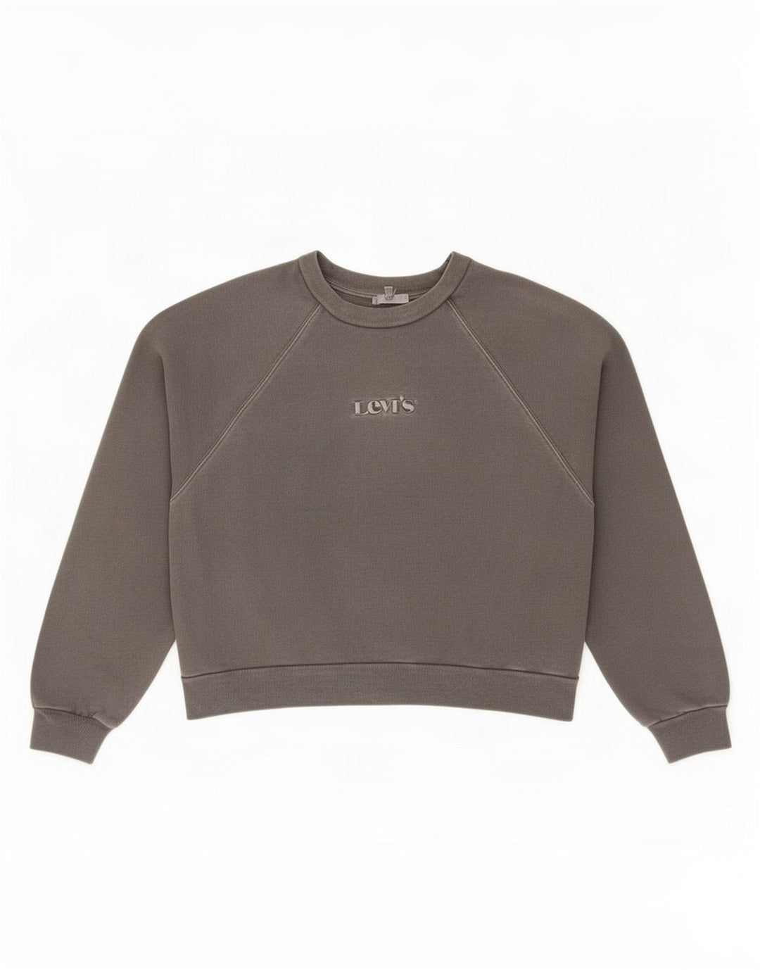 Levi's Womens Crop Graphic Oversized Sweatshirt Jumper UK 14 Medium Grey