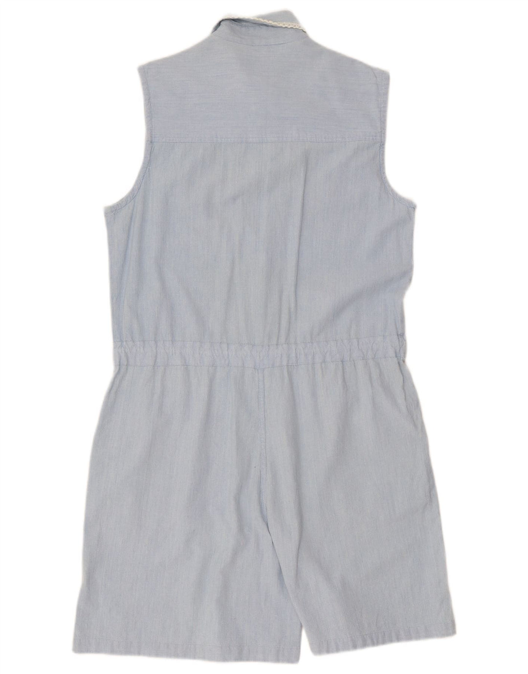 Vintage Dame Ærmeløs Playsuit UK 16 Large Blue