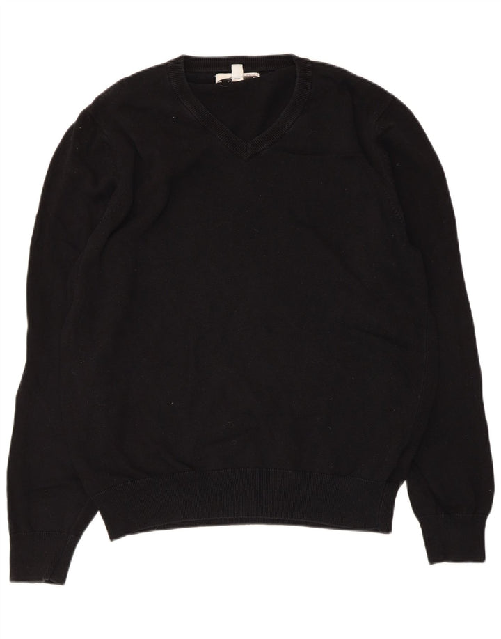 Marks & Spencer Herre V-hals sweater Medium Sort Bomuld