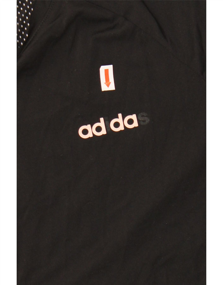 ADIDAS Dame Climalite T-Shirt Top UK 8/10 Small Black Polyester