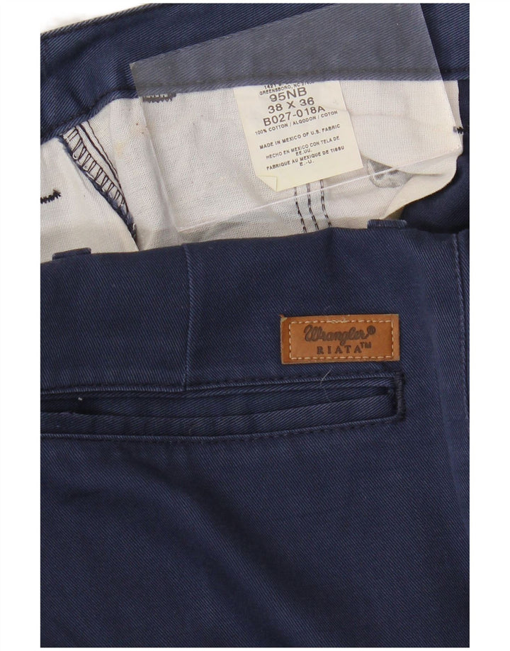 WRANGLER Herre Riata Pegged Chino Bukser W38 L36 Marineblå Bomuld