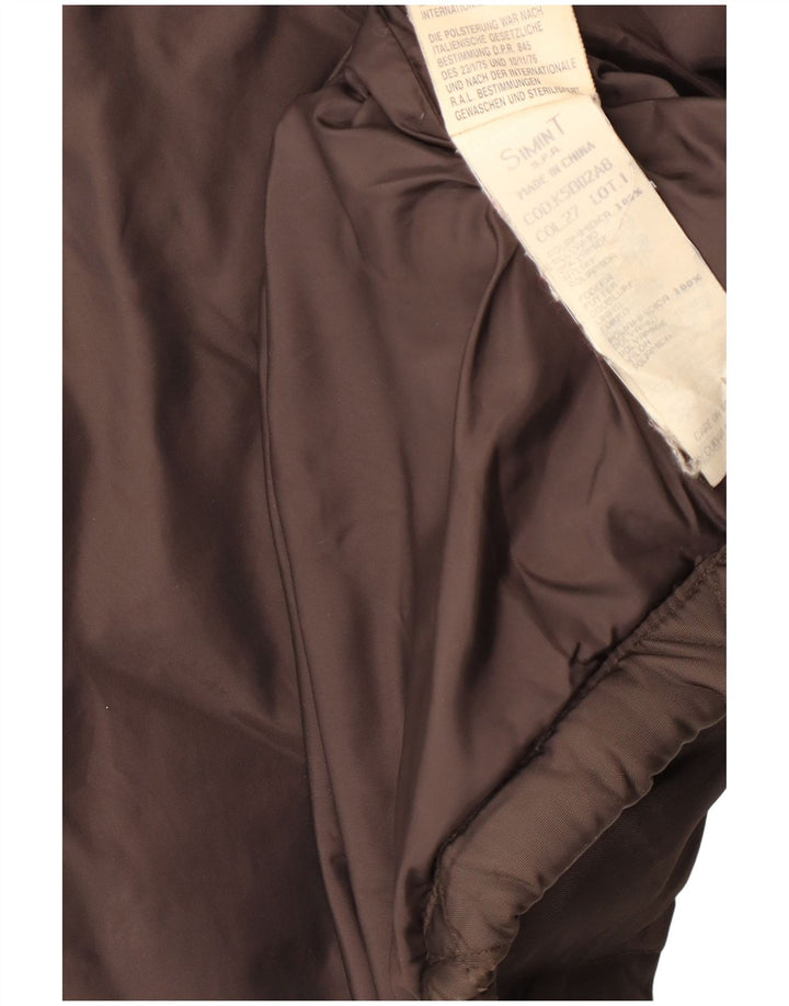 Armani Jeans Dame vatteret jakke UK 14 Stor brun polyamid