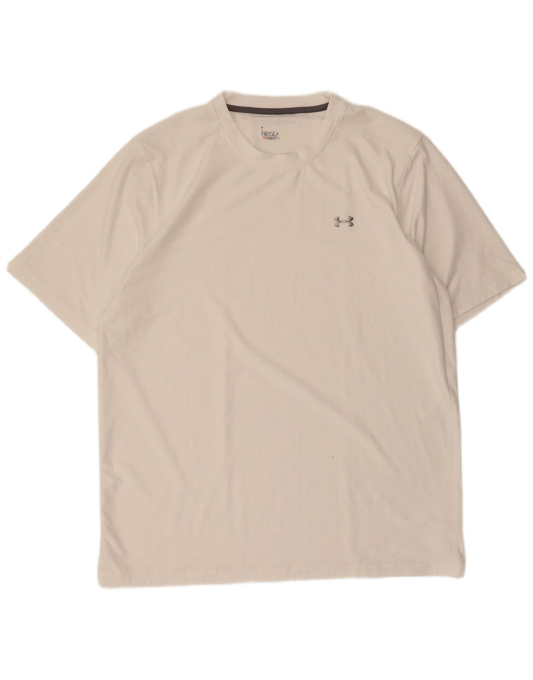 Under Armour Herre Heat Gear Regular Fit T-Shirt Top Stor Hvid Polyester