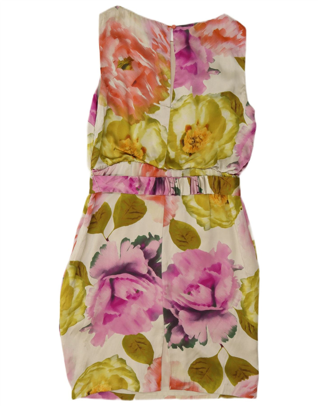Coast Womens Ærmeløs Skede Kjole UK 12 Medium Multicolored Floral Silke