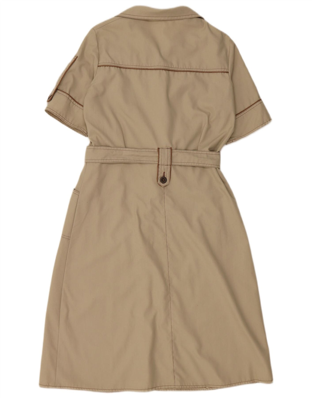 VINTAGE skjortekjole til kvinder UK 12 mellemgrå