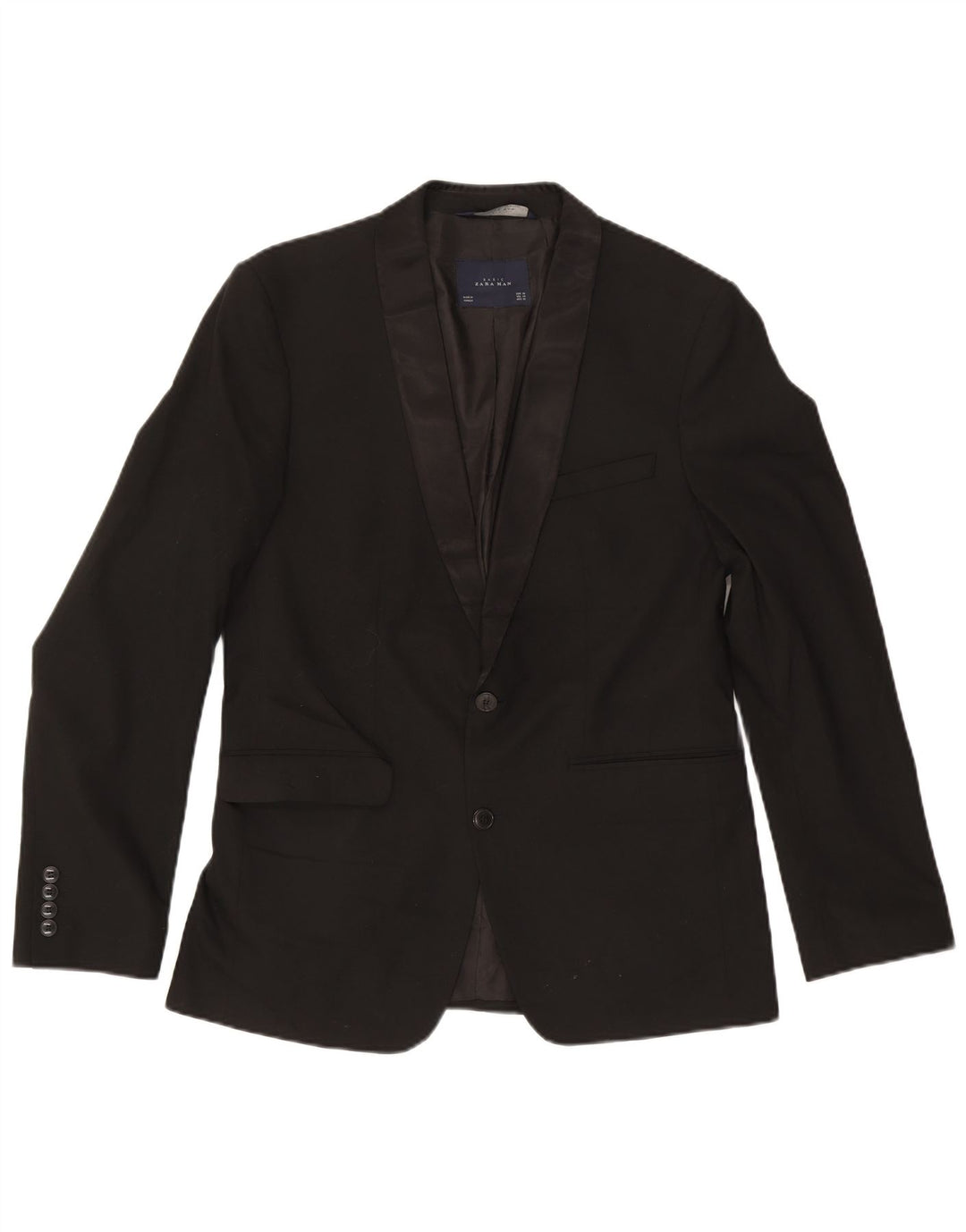 Zara Herre 2-knaps blazerjakke EU 50 Medium Sort
