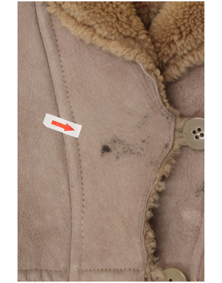 Vintage Dame Shearling Coat IT 42 Medium Beige Shearling